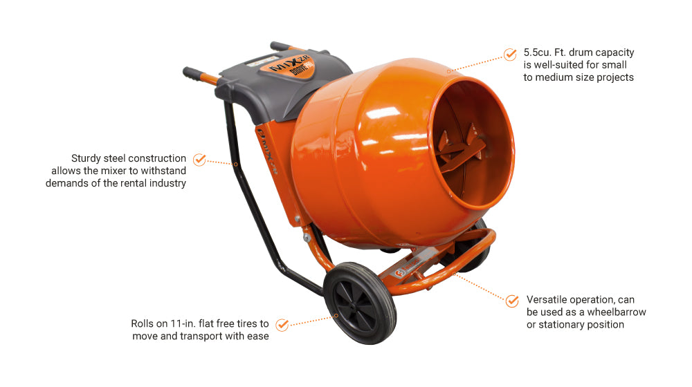 5 Cu Ft Cement Mixer | Brave MIXZR Direct Drive