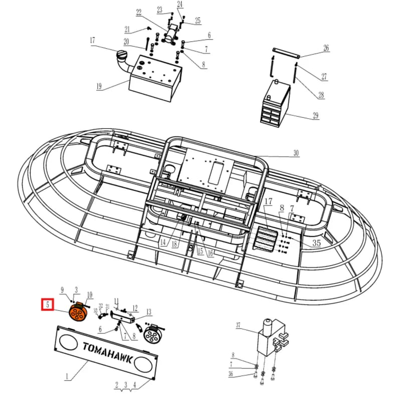LED Light Spare Part for TRT46V 8ft Ride-On Power Trowel TRT46V-LED-2