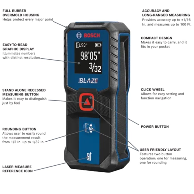 BLAZE™ 100 Ft. Laser Measure