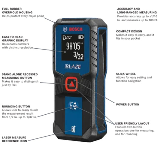 BLAZE™ 100 Ft. Laser Measure