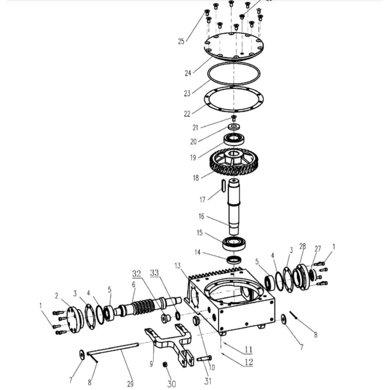 Left Gearbox Assembly Spare Part for TRT46V 8ft Ride-On Power Trowel TRT46V-L-GBOX
