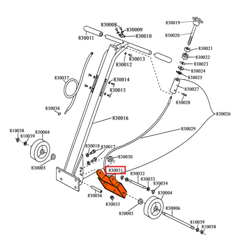 Liftplate (830031) (P033) Spare Part for TSCAR-8H 8" Scarifier Honda TSCAR8H-LIFTPLATE-2