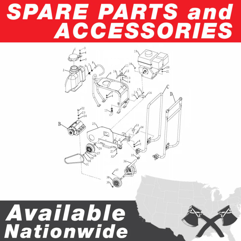 Liftplate (830031) (P033) Spare Part for TSCAR-8H 8" Scarifier Honda TSCAR8H-LIFTPLATE