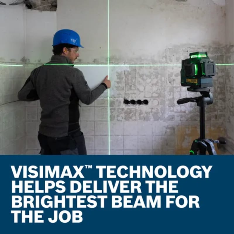 12V Max 360⁰ Connected Green-Beam Three-Plane Leveling and Alignment Laser with (1) 12V Battery