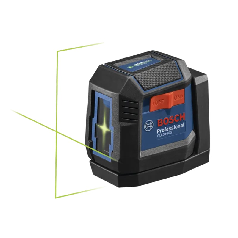 Green-Beam Self-Leveling Cross-Line Laser with (1) 3.7V 1.0 Ah Battery