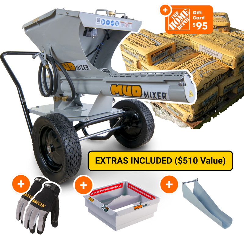 MudMixer Evolution Pro Bundle with Free Accessories + $95 Home Depot eGift Card