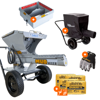 MudMixer Evolution 3225 + FREE Hopper + FREE All-Weather Cover + $95 Home Depot eGift Card – Continuous Concrete Mixer