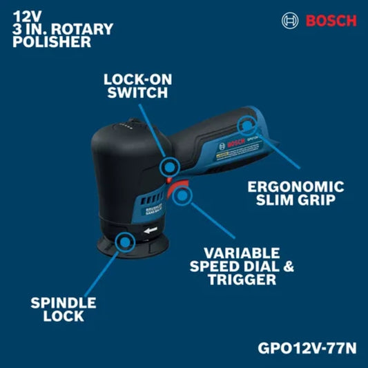 12V Compact Cordless Brushless 3 In. Rotary Polisher (Bare Tool)