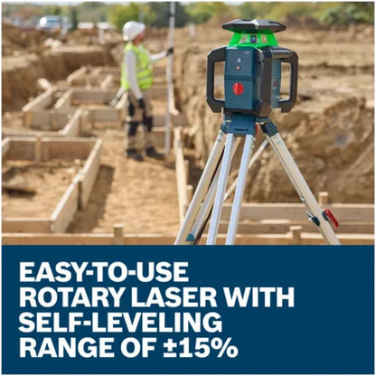18V Green-Beam Horizontal Rotary Laser Kit with Carrying Case