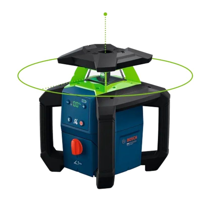 18V Green-Beam Horizontal/Vertical Rotary Laser Kit with Carrying Case