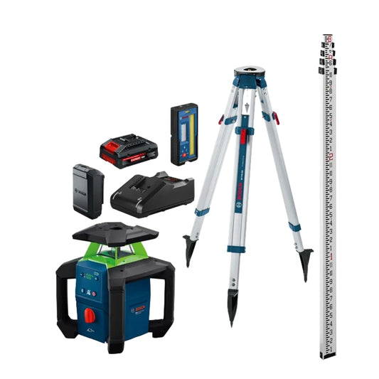 18V Green-Beam Horizontal/Vertical Rotary Laser Kit with Carrying Case