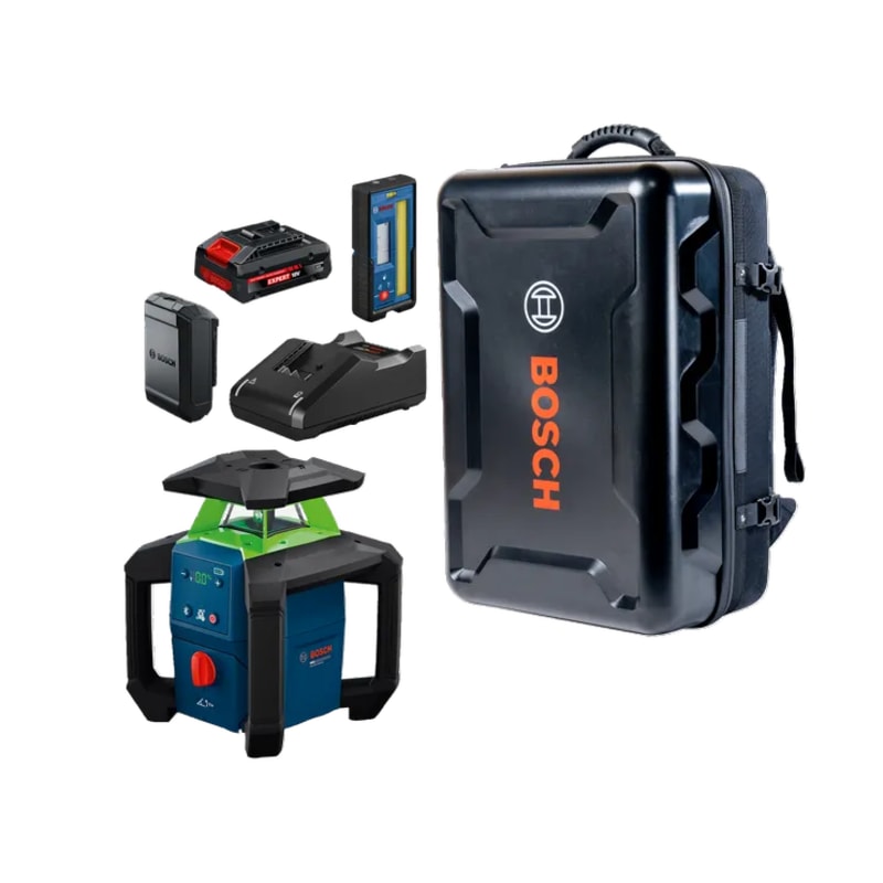 18V Green-Beam Horizontal/Vertical Rotary Laser Kit with Backpack