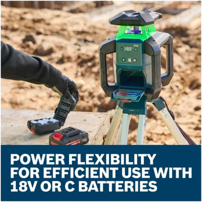 18V Green-Beam Horizontal/Vertical Rotary Laser Kit with Backpack