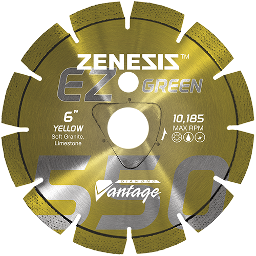 Diamond Tip Saw Blades - Z550 YELLOW - Green Concrete