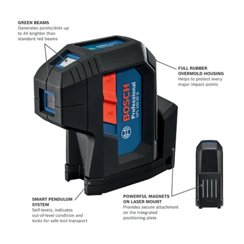 Green-Beam Three-Point Self-Leveling Alignment Laser