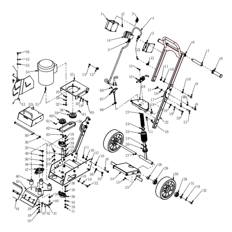 Replacement Handle (P055) Spare Part for TSCP8 8" Electric Floor Scraper TSCP8-HNDL-2
