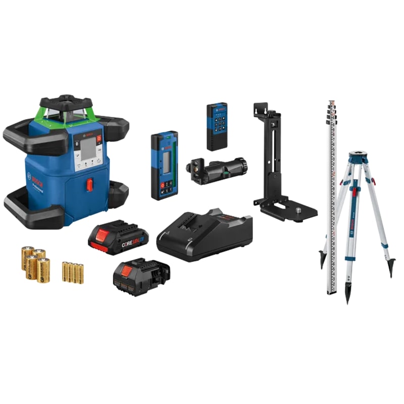 18V REVOLVE4000 Connected Green-Beam Self-Leveling Horizontal/Vertical Rotary Laser Kit with (1) CORE18V® 4 Ah Advanced Power Battery