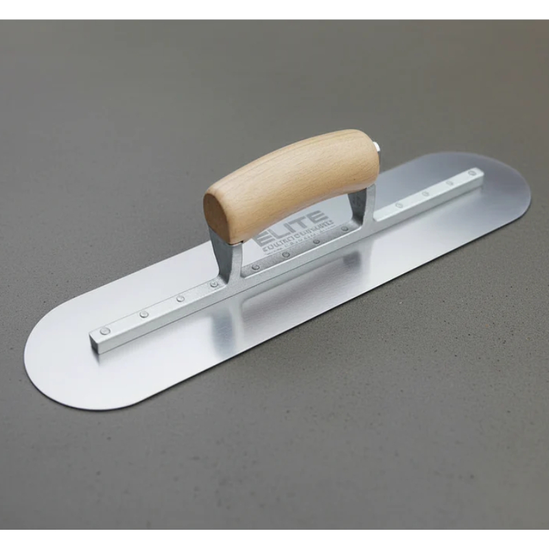 Rounded Steel Concrete Finishing Trowel Angle View