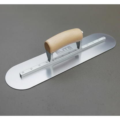 Rounded Steel Concrete Finishing Trowel Angle View