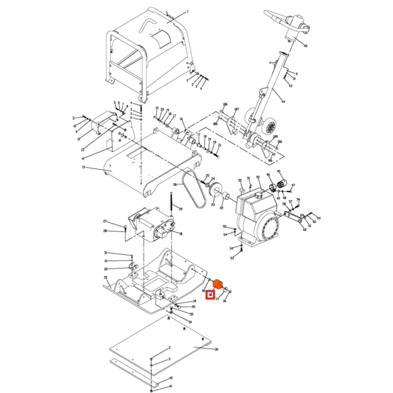 Rubber Mounts (P011) Spare Part for TPC170H 6.5HP Honda Reverse Compactor TPC170H-VMOUNT-2