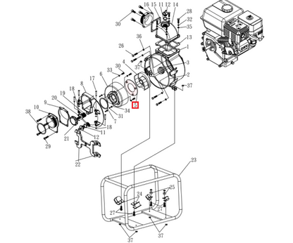 Circle Packing (30T2-5) Spare Part for TW3H 3" Honda Trash Pump