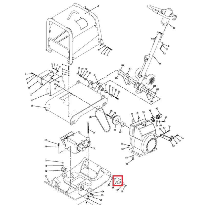 Shock Mounts Spare Part for TPC170H 6.5HP Honda Reverse Compactor TPC170H-SB