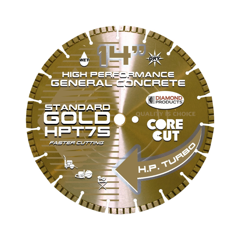 Concrete Saw Blade - Standard Gold H.P. Turbo Blades