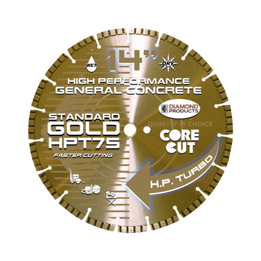 Concrete Saw Blade - Standard Gold H.P. Turbo Blades