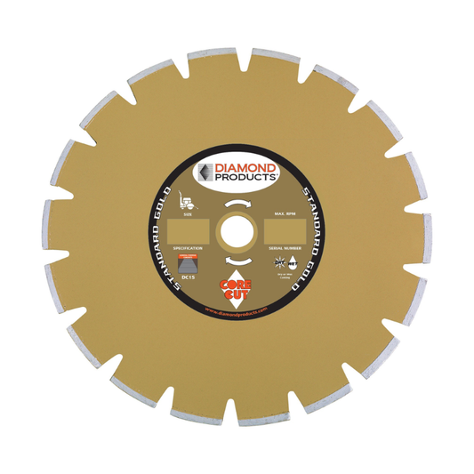 Asphalt Diamond Blade - Standard Gold Segmented Dry Walk Behind Blades
