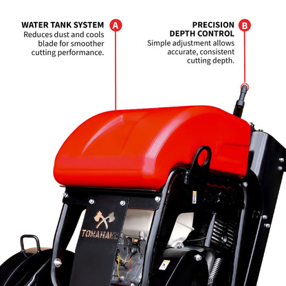 20 Inch Walk Behind Concrete Saw with 13 HP Honda Water Tank GX390 Engine for Asphalt Concrete Cutting