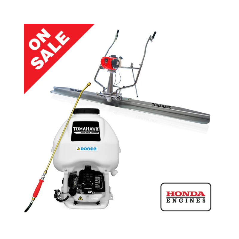Honda Concrete Finishing Bundle with Magnesium Screed Blade and 6.5 Gallon Backpack Concrete Sprayer