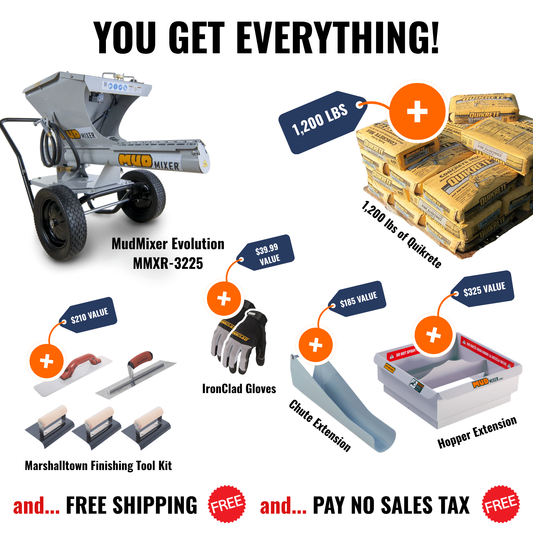 The Ultimate MudMixer Evolution Bundle + 1,200 lbs Free Quikrete!