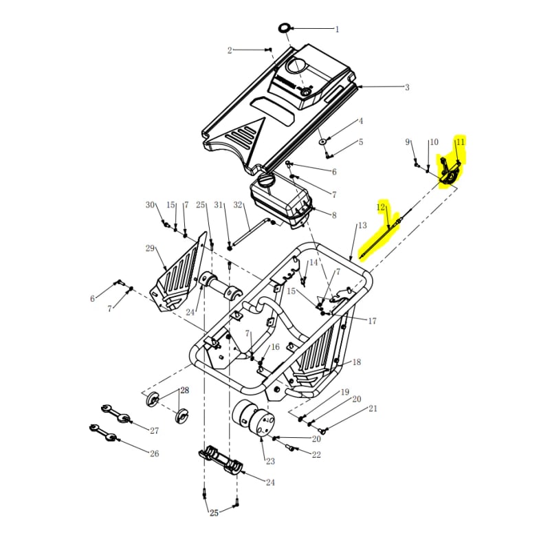 Throttle Assembly for JX60H and TR68H Tamping Rammer (1102-06000-3) & (1101-06000-4) JX60H-TR68H-THRTL-2