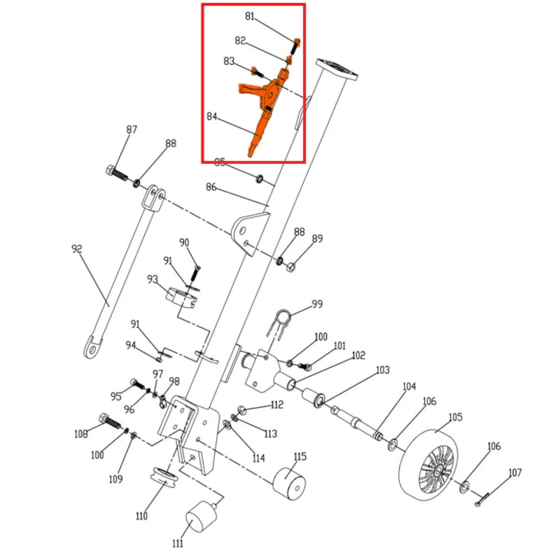 Throttle Cable Assembly Spare Part for TPC170H 6.5HP Honda Reverse Compactor TPC170H-THRTL-2