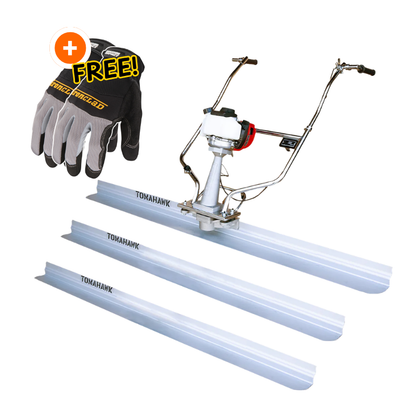 Tomahawk PRO Series Honda Concrete Power Screed Three Magnesium Blade Bundle (Choose 3 Boards) W/ Free Vibration Impact Ironclad Gloves