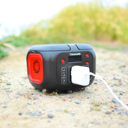 Tomahawk Portable Power Station, 155Wh 200W 4-Port Backup Lithium Battery, AC DC Outlet, 60W USB-C USB-A Pure Sine Wave Outlet, Digital, LED Light for Outdoor Camping, RV TPB200-3