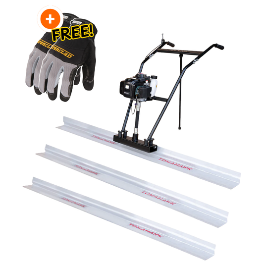 Tomahawk Power Concrete Screed Three Aluminum Blade Bundle (Choose 3 Boards) W/ Free Vibration Impact Ironclad Gloves