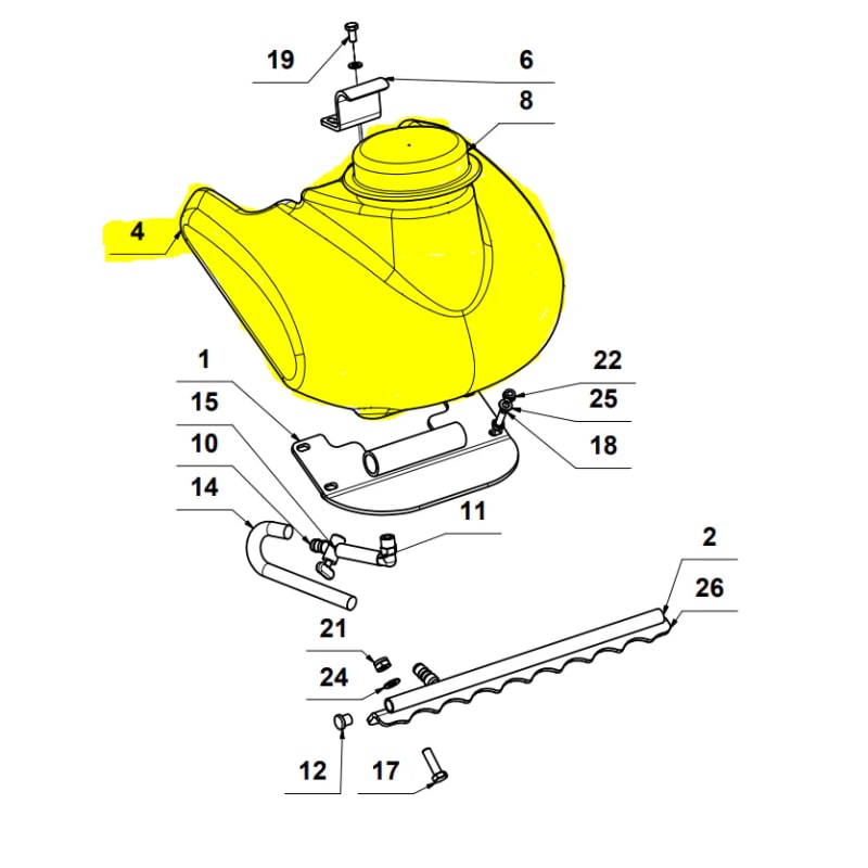 Water Tank for TPC90H Plate Compactor (600031326A) TPC90H-WT-2