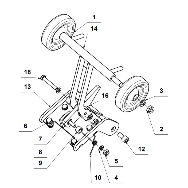 Wheel Kit for TPC90H Plate Compactor TPC90H-WHEELS-2