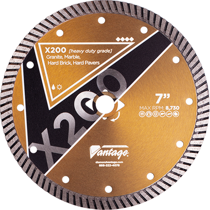 Diamond Blade For Wet Saw - X200 - Hard Materials