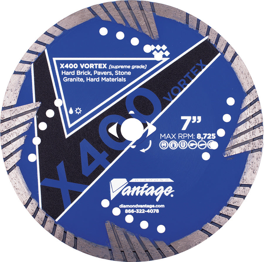 Diamond Tip Circular Saw Blade - X400 VORTEX - Hard Material