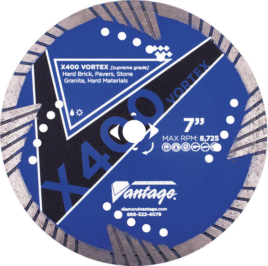 Diamond Tip Circular Saw Blade - X400 VORTEX - Hard Material