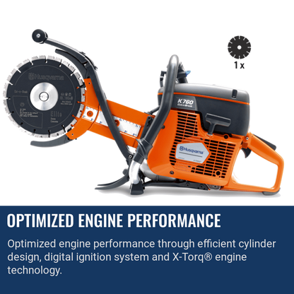 Husqvarna K760 Concrete Saw Optimized Engine Performance