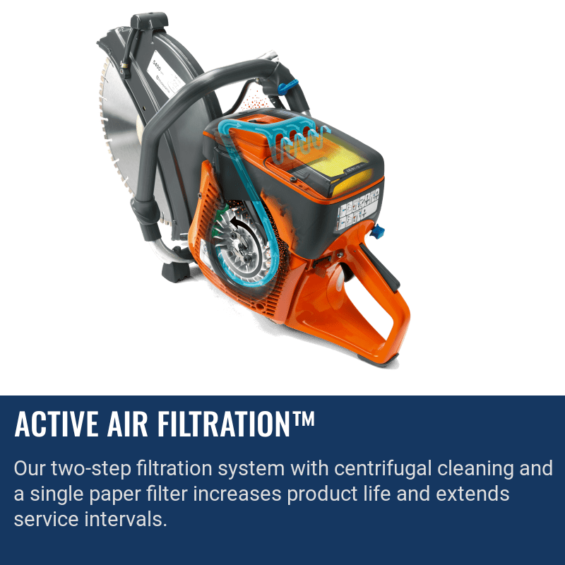 Husqvarna K770 Concrete Saw Active Air Filtration邃