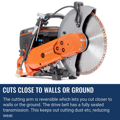 Husqvarna K770 Concrete Saw Cuts Close To Walls Or Ground