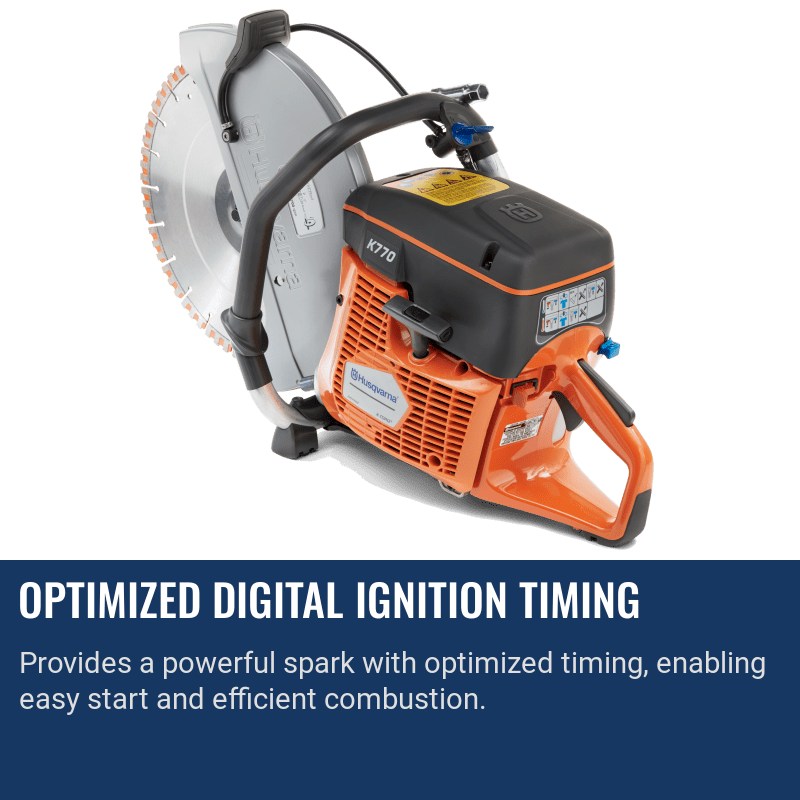 Husqvarna K770 Concrete Saw Optimized Digital Ignition Timing