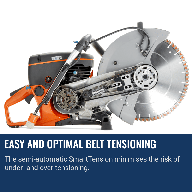 Husqvarna K770 Concrete Saw Easy And Optimal Belt Tensioning