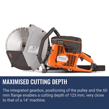 Husqvarna K770 Concrete Saw Maximised Cutting Depth