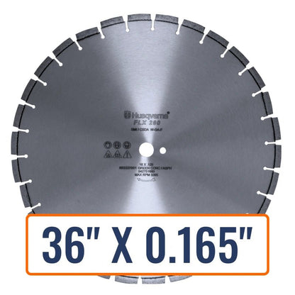 Asphalt cutting blade, Husqvarna's FLX 280 Diamond Saw Blade, ideal for cutting through asphalt and green concrete.