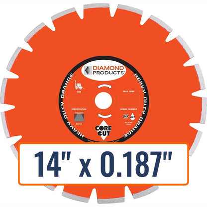 Diamond Products 14" x 0.187" Dry Walk Behind Diamond Saw Blade for Green Concrete